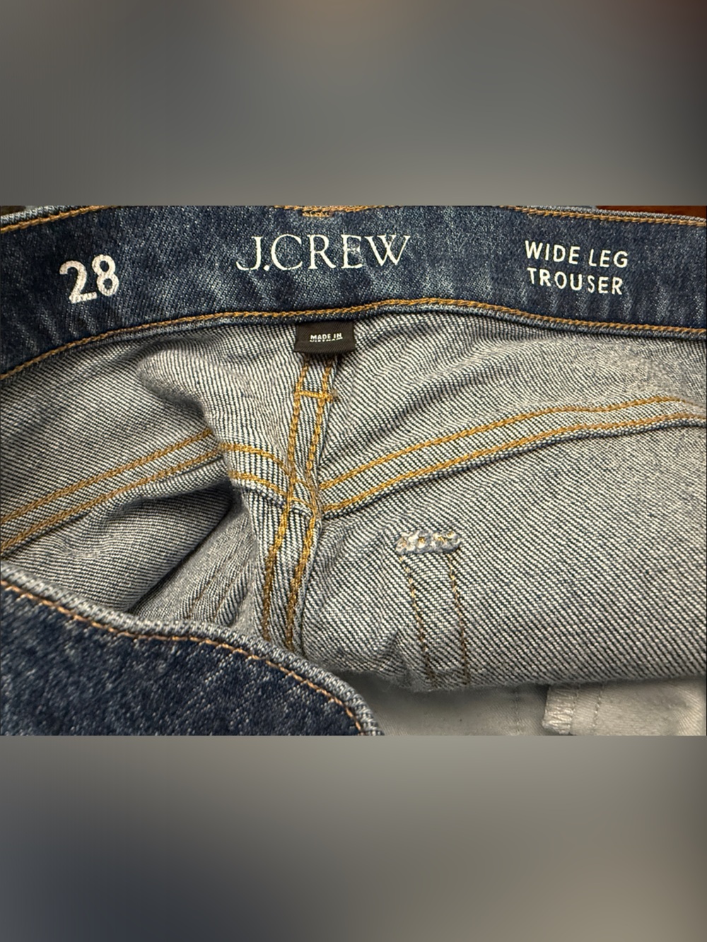J. CREW Wide-Leg Trouser Jeans Fiorellas Wash Size 28 - Picture 8 of 14